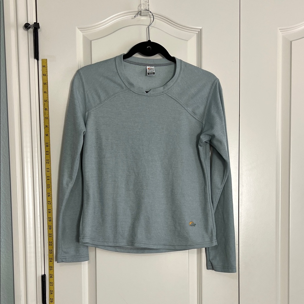 Light Blue Women's Long Sleeve Tee with Subtle Logo